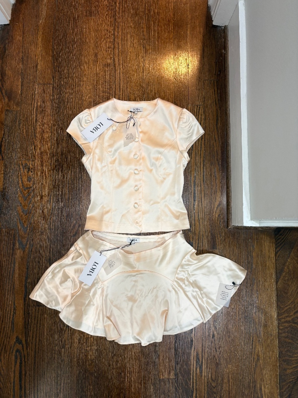 LOBA Ella Satin Set NWT - Top & Miniskirt